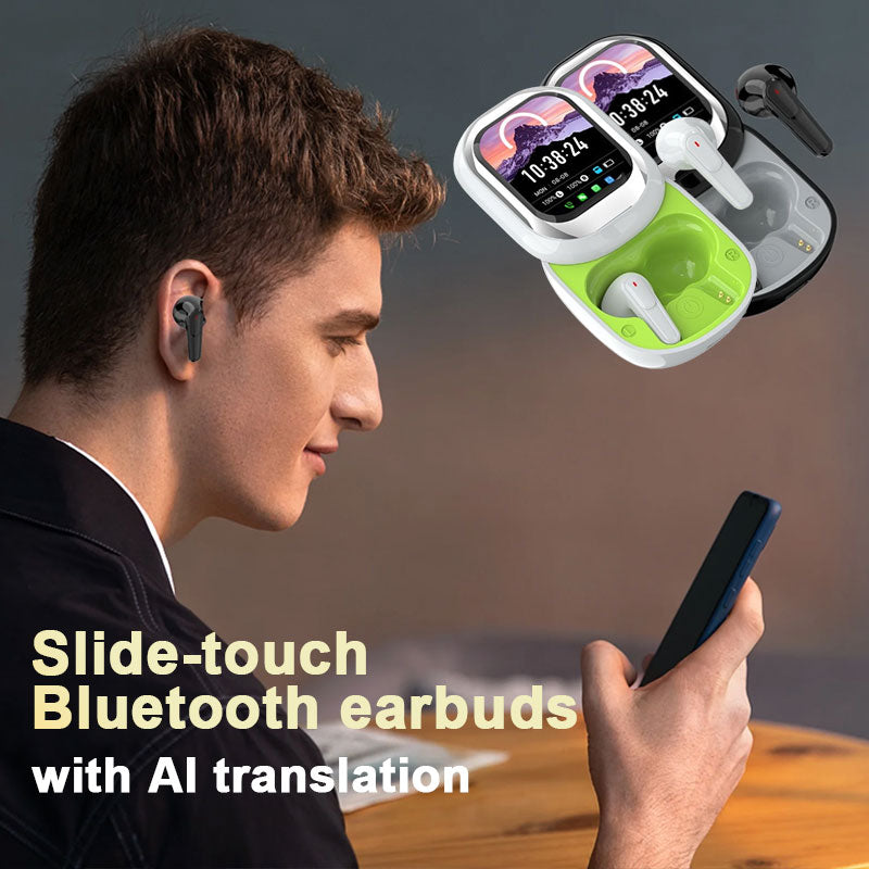 đ§Slide-Touch Bluetooth-headset med AI-översĂ€ttning