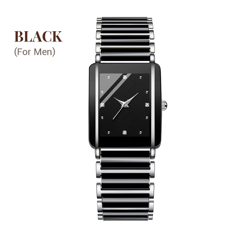 Fashion Ceramic Square Quartz Watch. klocka för par
