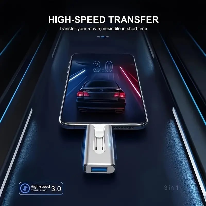 4 i 1 USB Minne - Blixtsnabb Bildöverföring