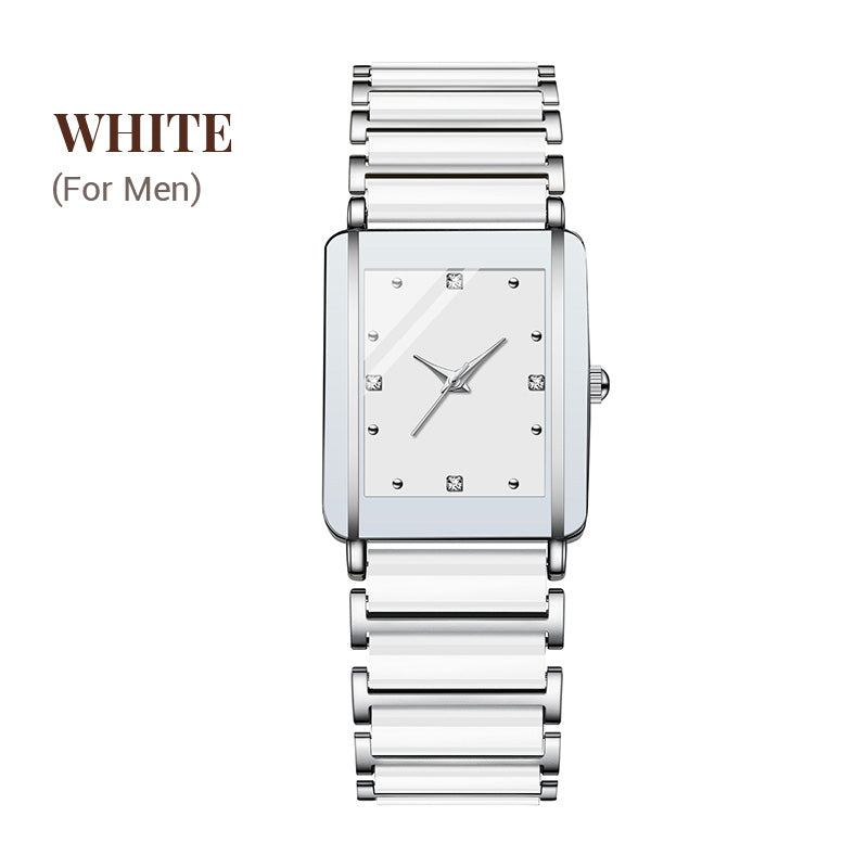 Fashion Ceramic Square Quartz Watch. klocka för par