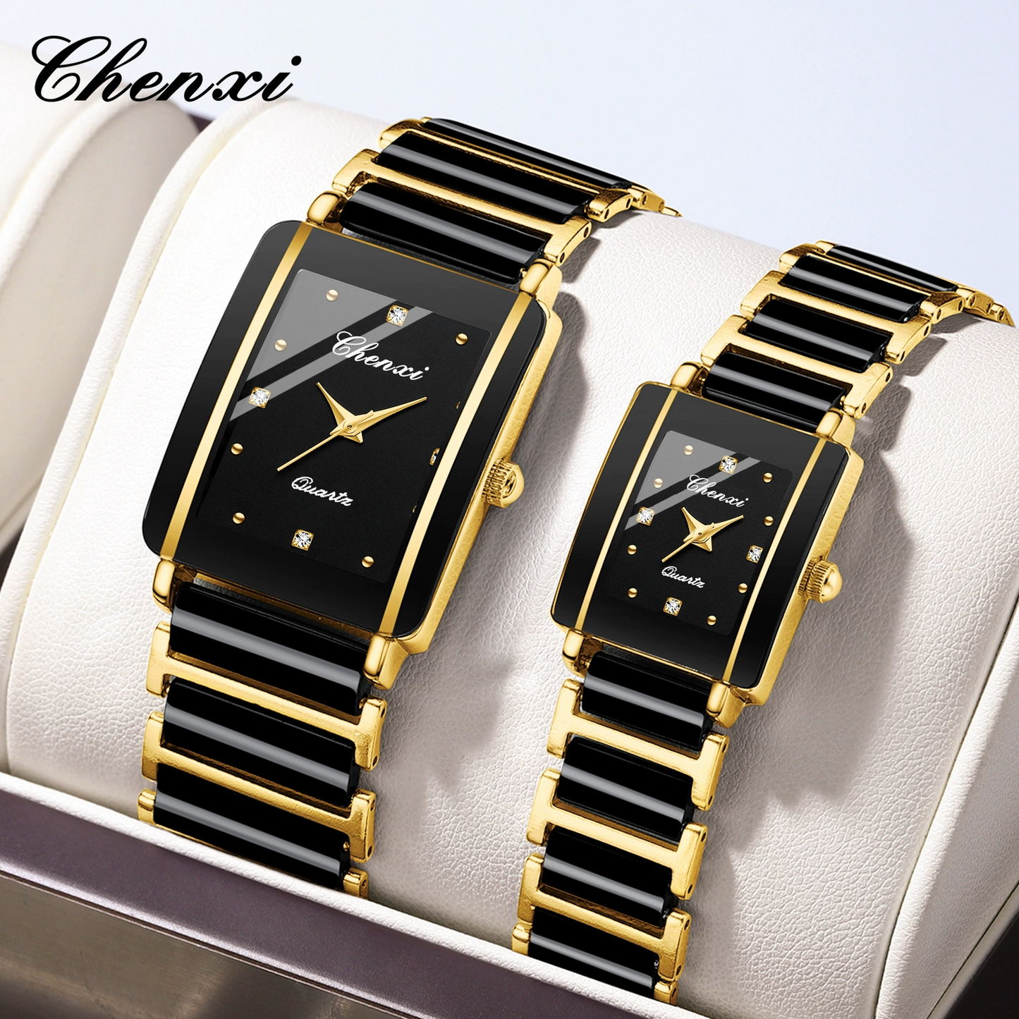 Fashion Ceramic Square Quartz Watch. klocka för par