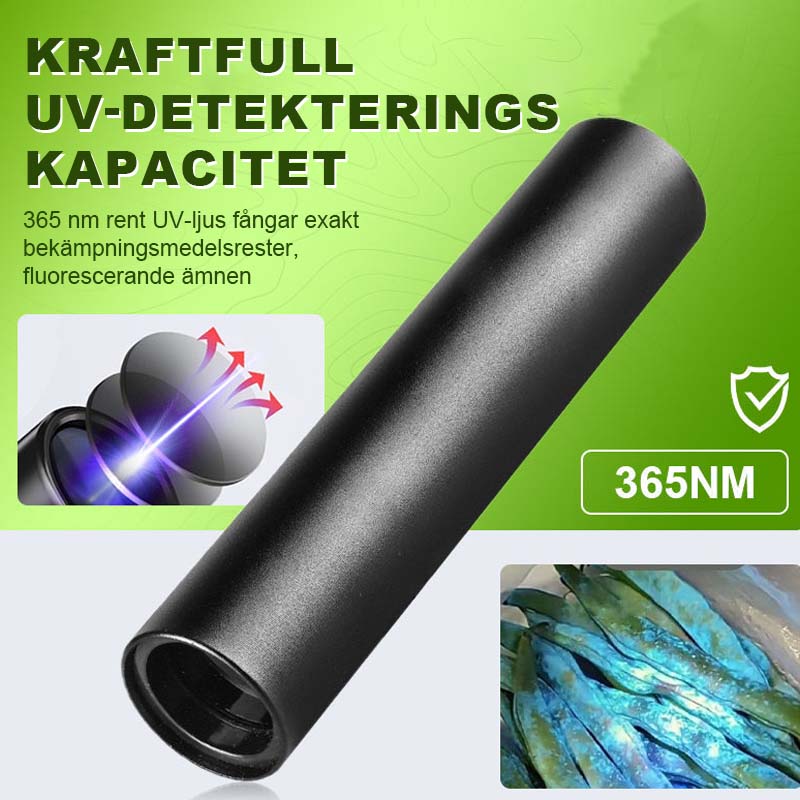 đĄïžUltraviolett svart ljusficklampa för grönsaksinspektion