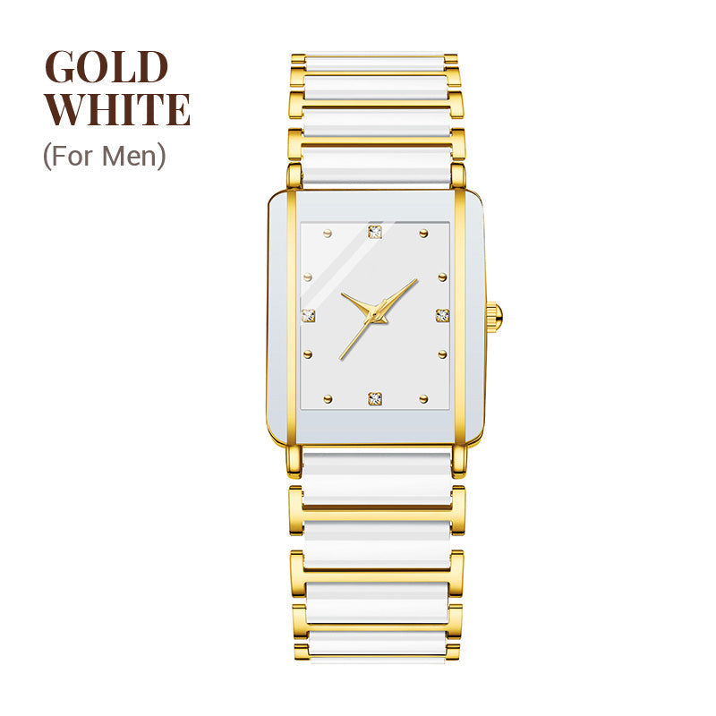 Fashion Ceramic Square Quartz Watch. klocka för par