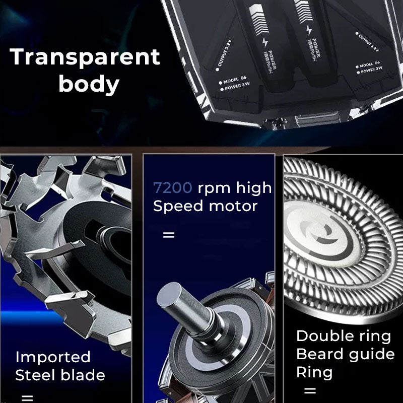 âš2025 Ny designđ„Transparent och tyst mini elektrisk rakapparat