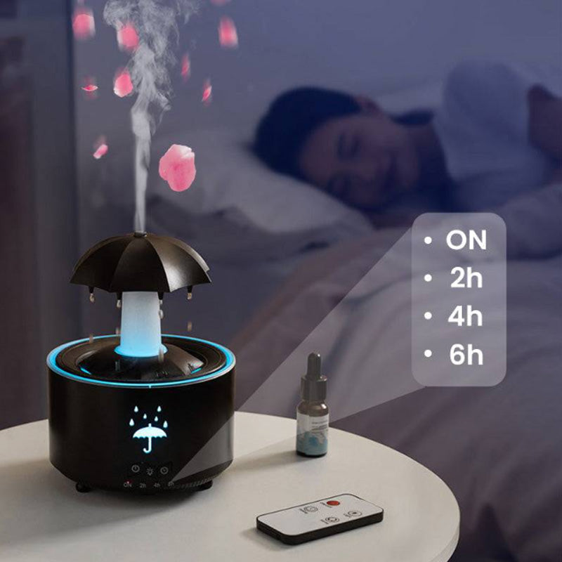 đđ§7-fĂ€rgad roterande luftfuktare med aromaterapidropparđ§đFĂ€rgglad ljusförestĂ€llning med doftande dimma som skapar en drömsk hematmosfĂ€r