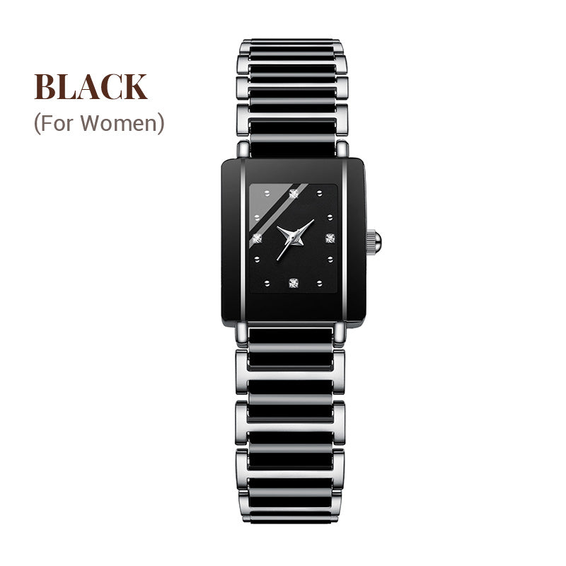 Fashion Ceramic Square Quartz Watch. klocka för par