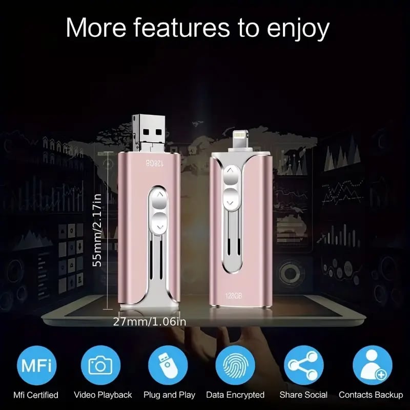 4 i 1 USB Minne - Blixtsnabb Bildöverföring