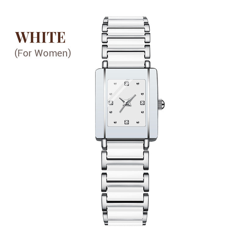 Fashion Ceramic Square Quartz Watch. klocka för par