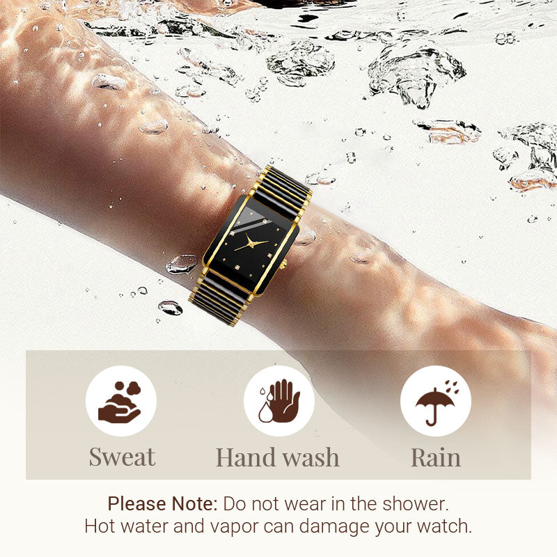 Fashion Ceramic Square Quartz Watch. klocka för par