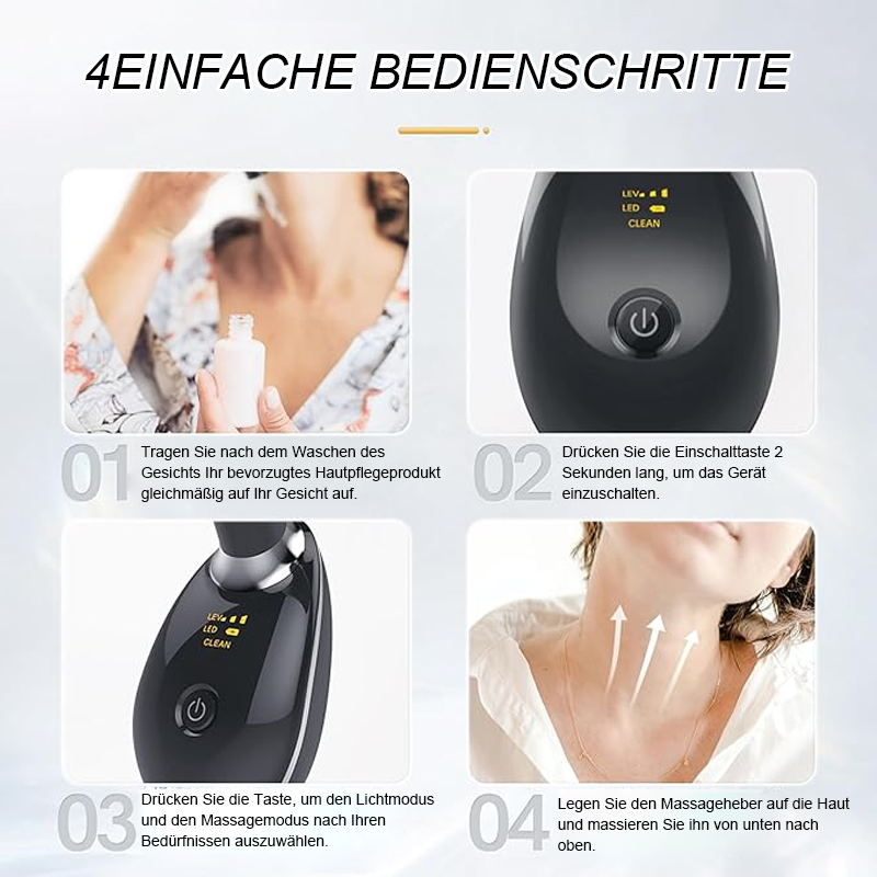 EMS RÖTT LJUSTERAPI ANSIKTE HALSLYFT RYNKBORTTAGARE ÅTNA MASSAGEAPPARAT