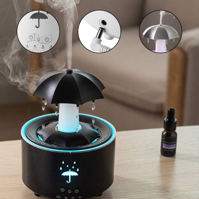 đđ§7-fĂ€rgad roterande luftfuktare med aromaterapidropparđ§đFĂ€rgglad ljusförestĂ€llning med doftande dimma som skapar en drömsk hematmosfĂ€r