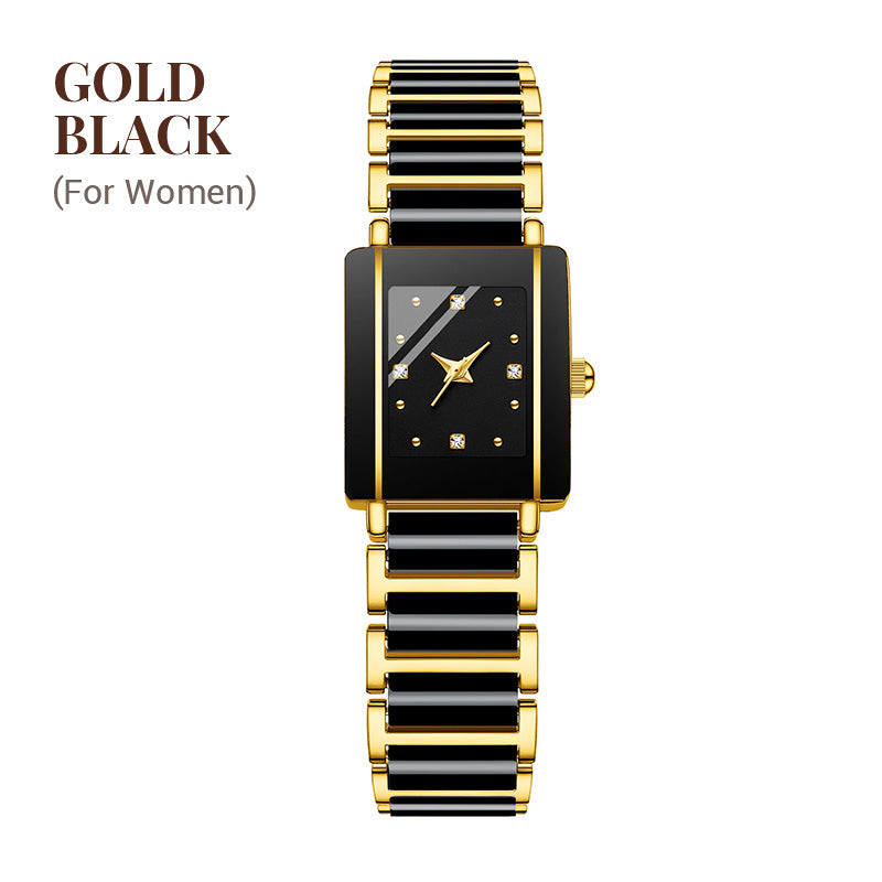 Fashion Ceramic Square Quartz Watch. klocka för par