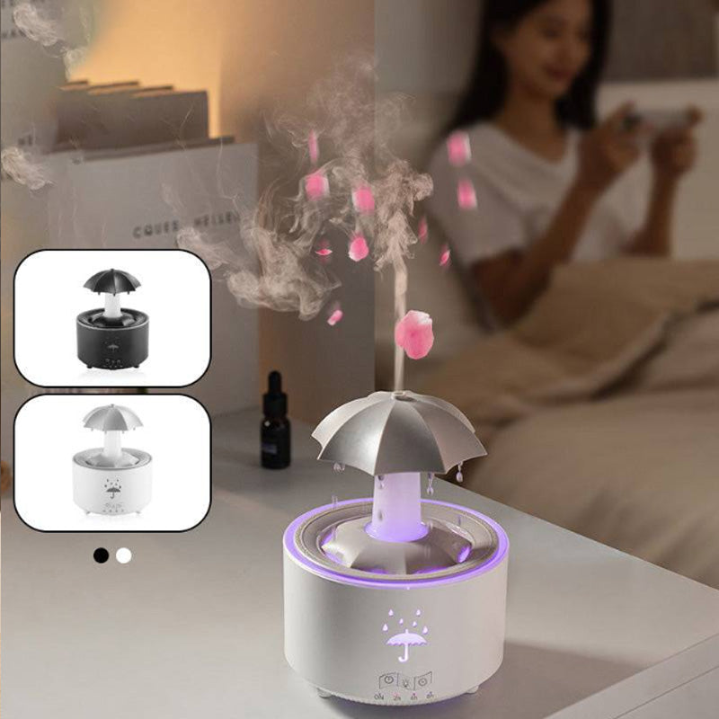 đđ§7-fĂ€rgad roterande luftfuktare med aromaterapidropparđ§đFĂ€rgglad ljusförestĂ€llning med doftande dimma som skapar en drömsk hematmosfĂ€r