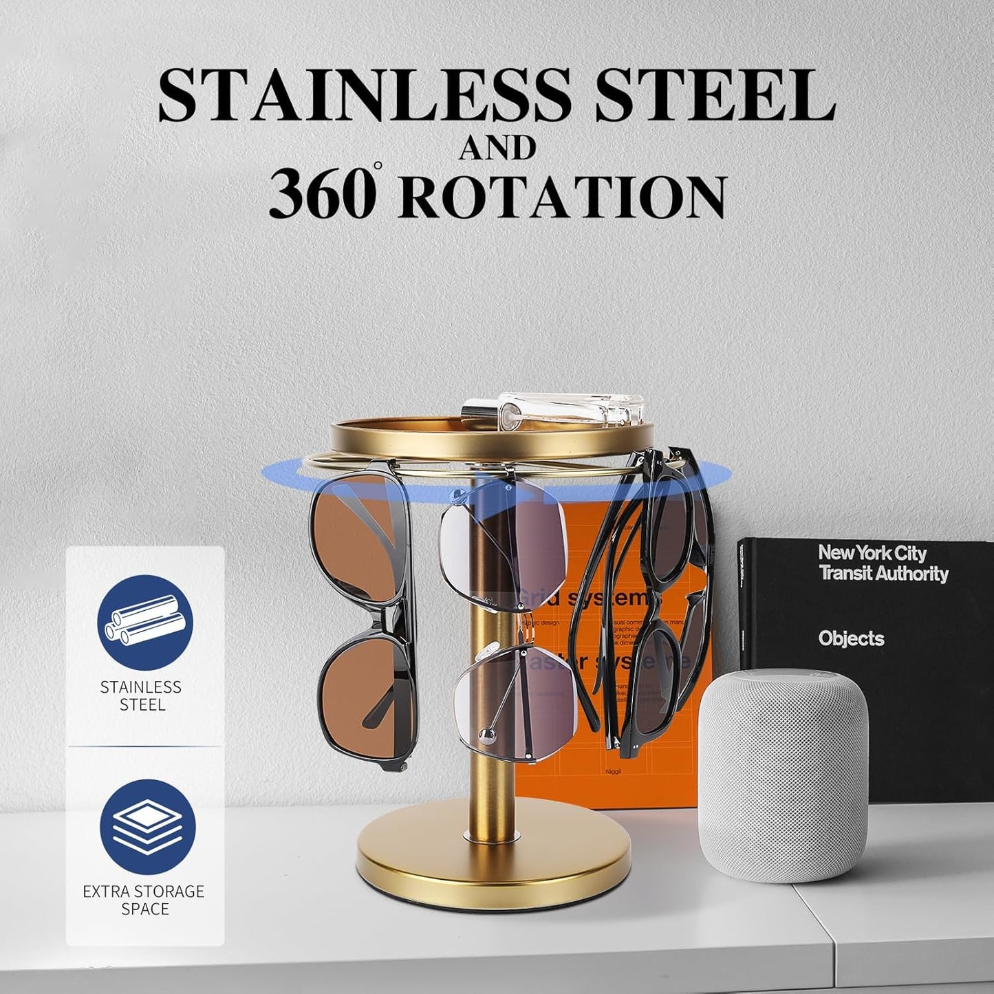 360°Roterande solglasögonhållare