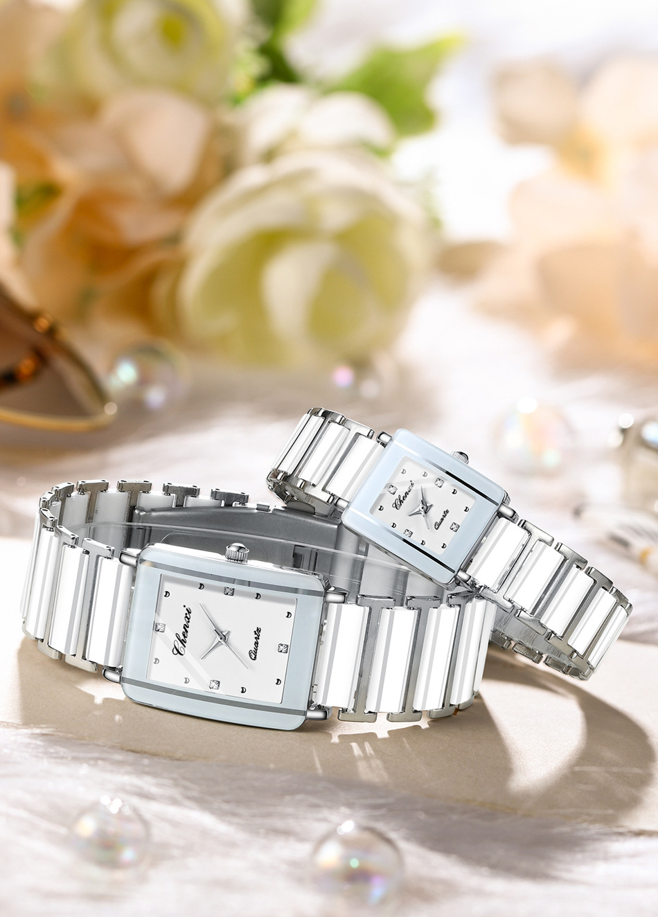 Fashion Ceramic Square Quartz Watch. klocka för par