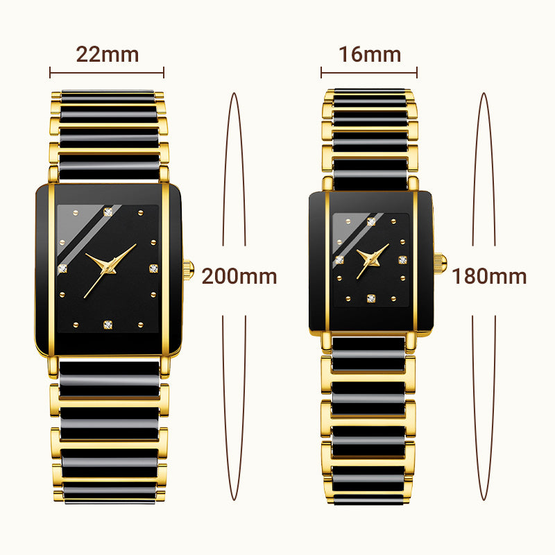 Fashion Ceramic Square Quartz Watch. klocka för par