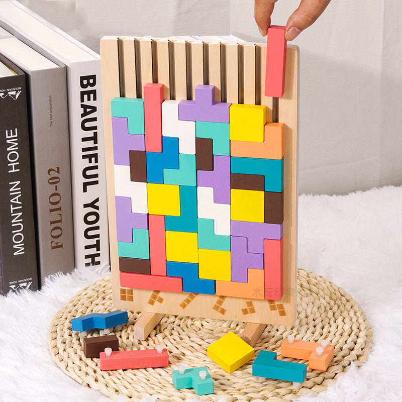 Pedagogiskt Stapelpussel i Trä