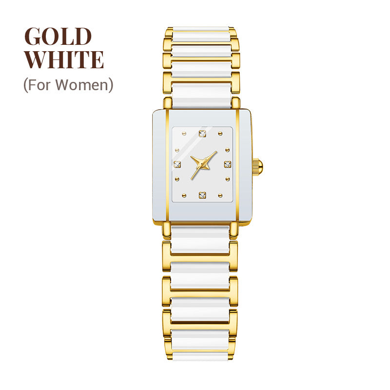 Fashion Ceramic Square Quartz Watch. klocka för par