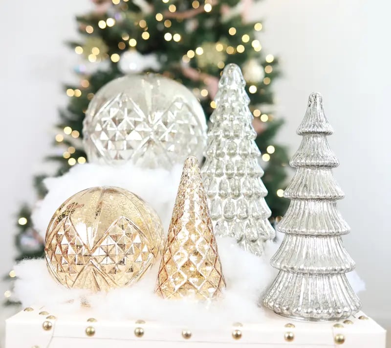 ✨ Shimmering Christmas - 5-delat kristallgransset med ljus✨