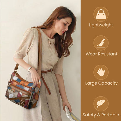 🔥Vintageväska med geometriskt mönster och Justerbar Rem👜