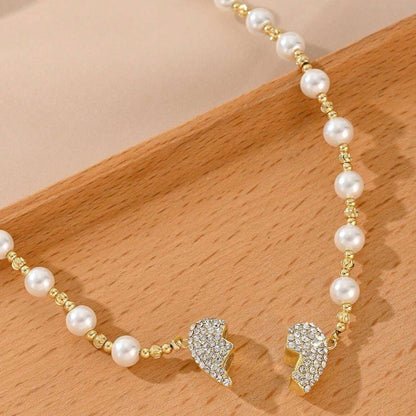 💖 Den perfekta presenten för kärlek och elegans - Magnetiskt pärlhalsband med hjärta 💖