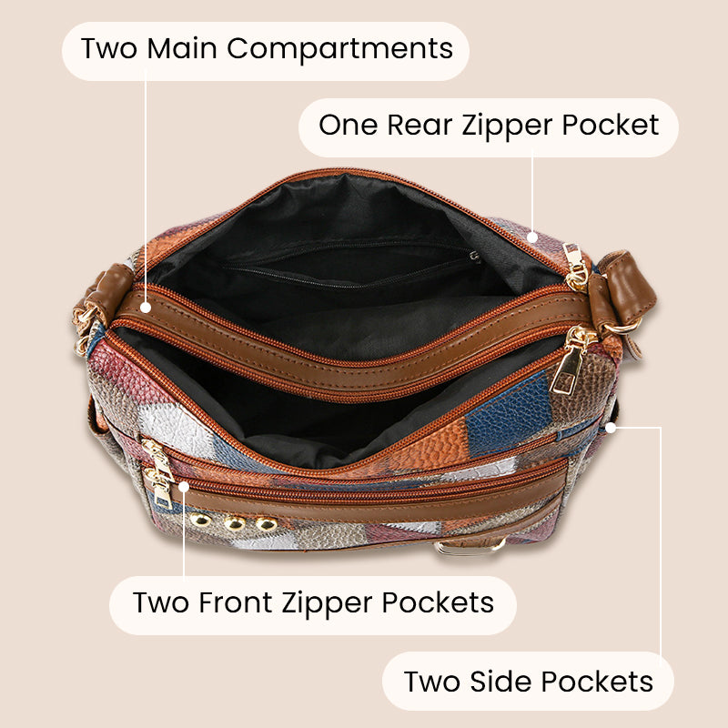 🔥Vintageväska med geometriskt mönster och Justerbar Rem👜