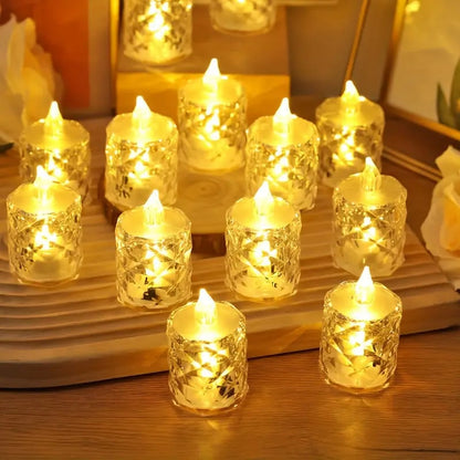 Flamlös ljusuppsättning i kristall