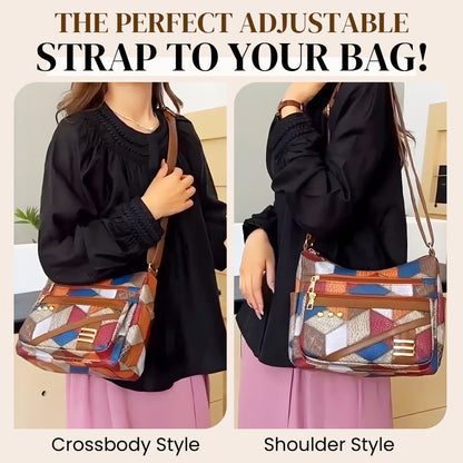 🔥Vintageväska med geometriskt mönster och Justerbar Rem👜