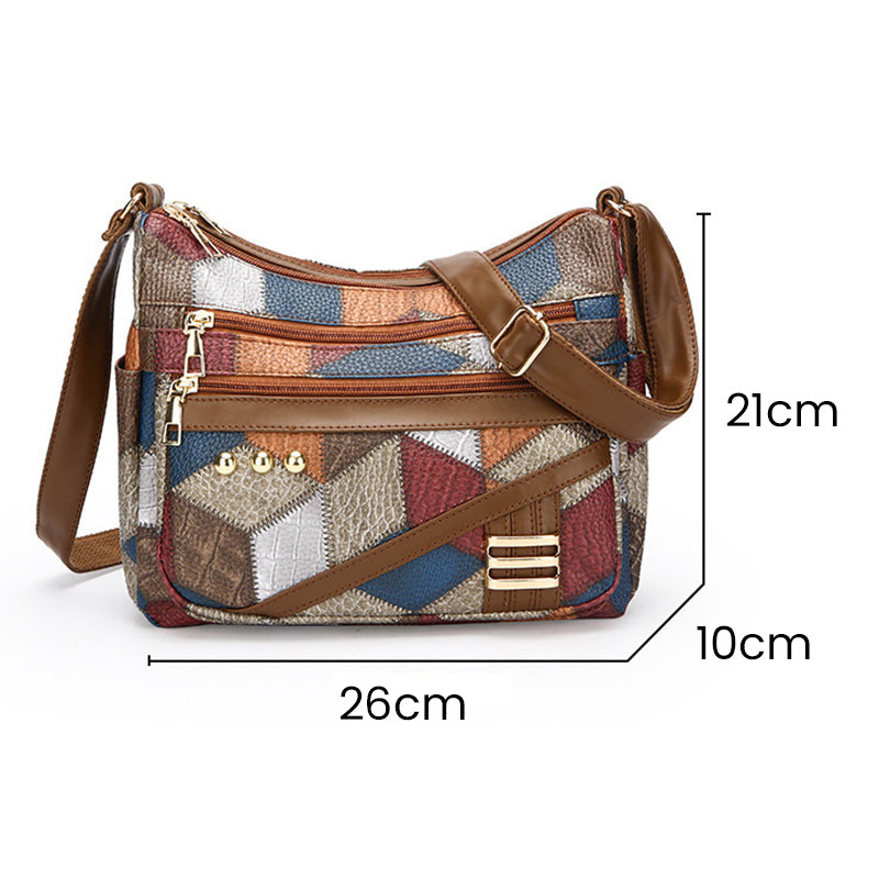 🔥Vintageväska med geometriskt mönster och Justerbar Rem👜