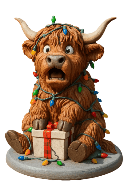 🐮Highland Coo Adventskalender 2025🎄 - 3D handgjord Highland Ko-docka (24 st)