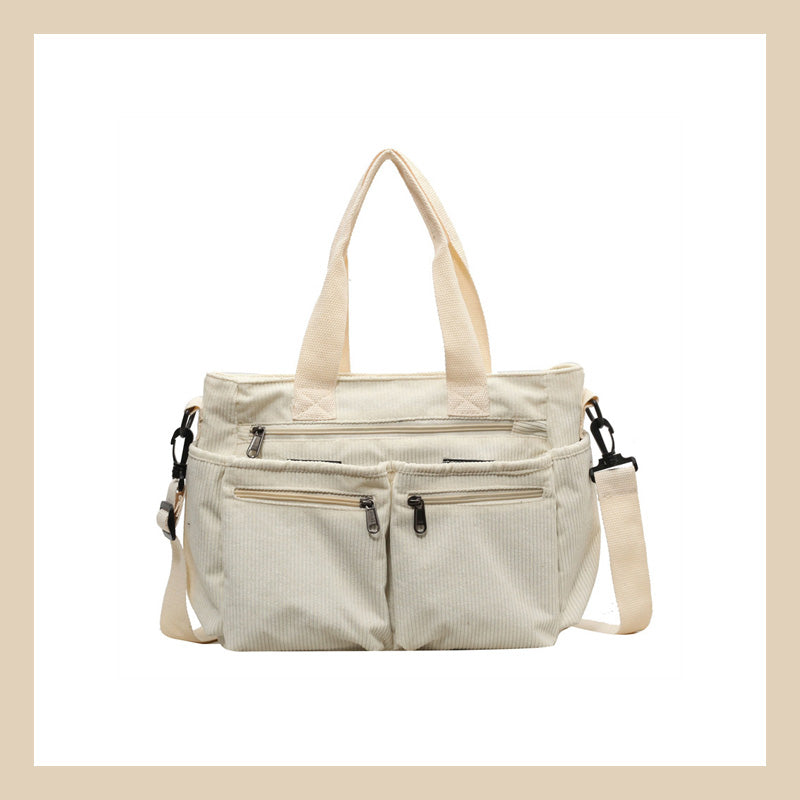 Corduroy stor kapacitet axel Messenger Bag