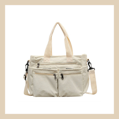 Corduroy stor kapacitet axel Messenger Bag