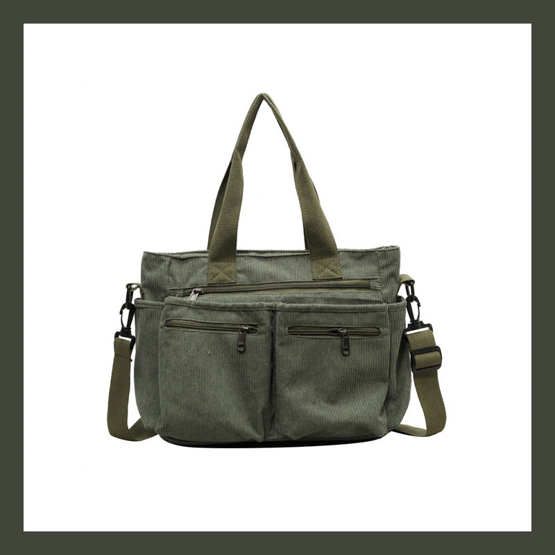 Corduroy stor kapacitet axel Messenger Bag