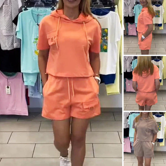 💃Kortärmat hoodie-set
