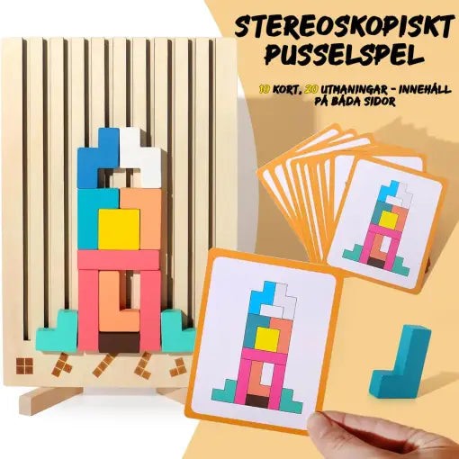 Pedagogiskt Stapelpussel i Trä