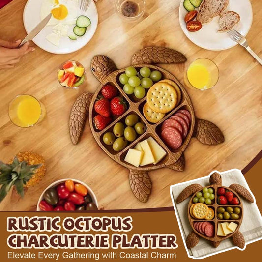 Rustikt bläckfiskcharkuterifat