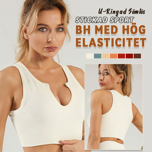 U-Ringad Sömlös Stickad Sport-Bh Med Hög Elasticitet