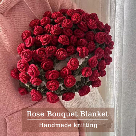 Rosbukettfilt (handvävd)