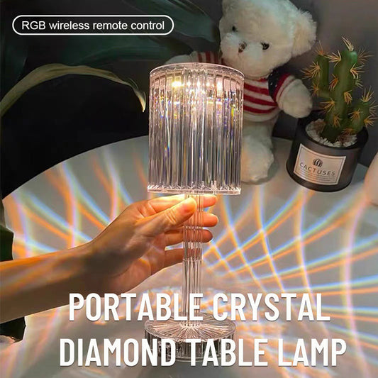 Bärbar bordslampa med kristalldiamant