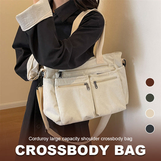 Corduroy stor kapacitet axel Messenger Bag