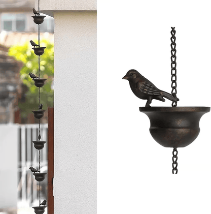CC- dekorativ regnkedja med design för fågelbad