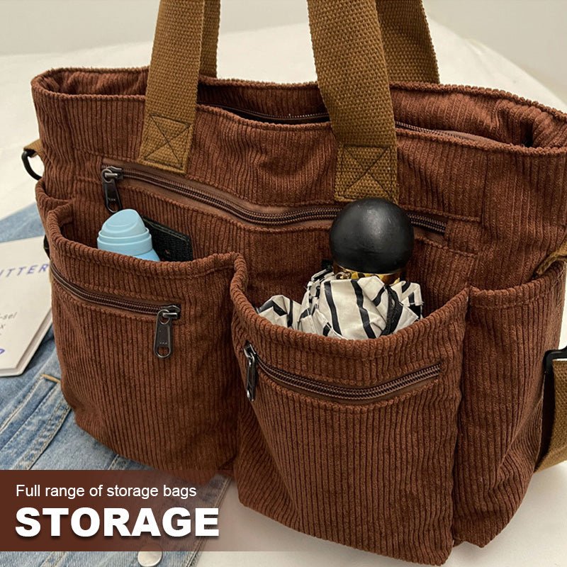 Corduroy stor kapacitet axel Messenger Bag