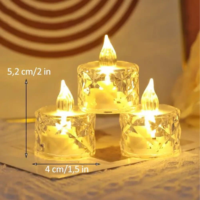 Flamlös ljusuppsättning i kristall