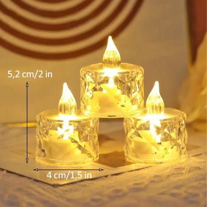 Flamlös ljusuppsättning i kristall