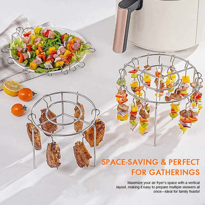 🔥 Air Fryer Skewer Rack | 360 ° jämn matlagning, krispig och saftig! 🍢