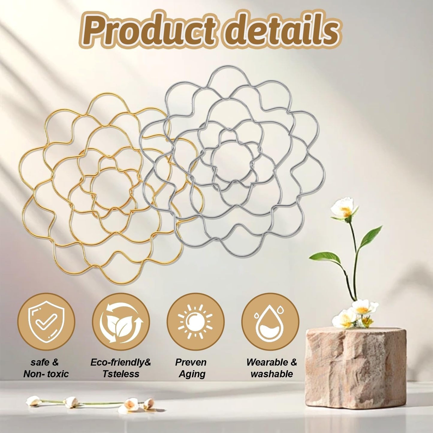 🌸 Rostfritt Stål Blomstergaller Organizer ♻️