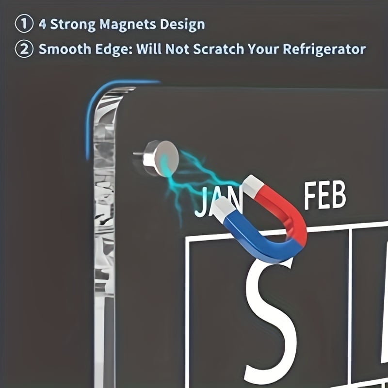 📆Magnetisk planeringskalender för kylskåpet [permanent återanvändbar]