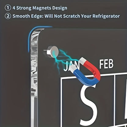 📆Magnetisk planeringskalender för kylskåpet [permanent återanvändbar]