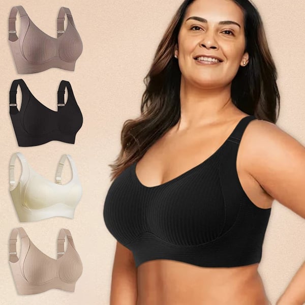🎁Ribbad push-up-bh med justerbara byglar för kvinnor