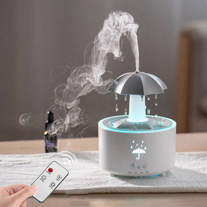 🌈💧7-färgad roterande luftfuktare med aromaterapidroppar💧🌈Färgglad ljusföreställning med doftande dimma som skapar en drömsk hematmosfär